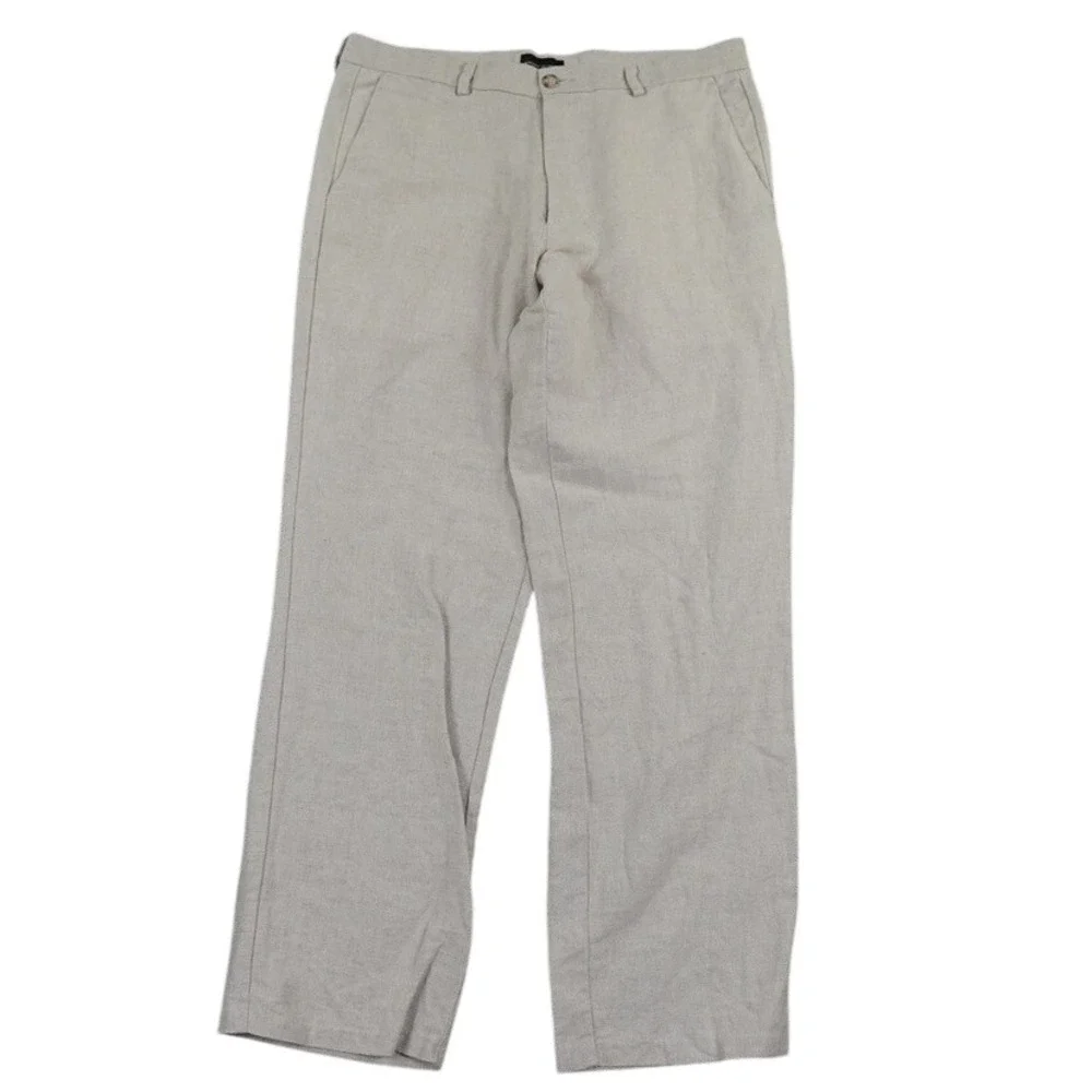 Dockers Premium‎ D3 Linen Blend Pants Mens 36x32 Beige Coastal Classic Fit